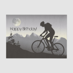 Papel De Seda Silhouette Mountain Bike y Full Moon Birthday