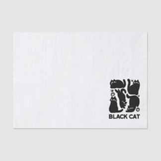 Papel De Seda Silhouettes de gato negro - Diseño felino lindo