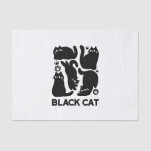 Papel De Seda Silhouettes de gato negro - Diseño felino lindo