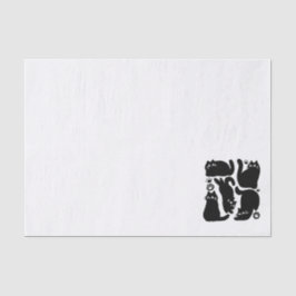 Papel De Seda Silhouettes de gato negro - Diseño felino lindo