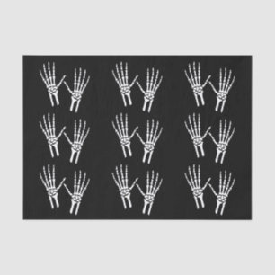 Papel De Seda Silhouettes de mano de esqueleto sobre Halloween N