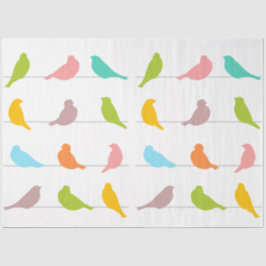 Papel De Seda Silhouettes de pájaro de color