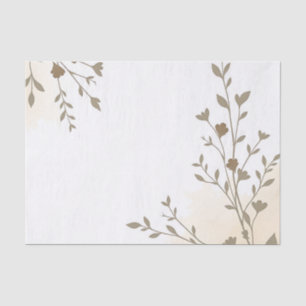 Papel De Seda Silhouettes floral vintage con hojas delgadas