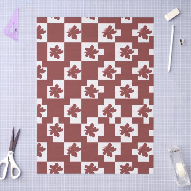 Papel De Seda Silhueta de flores em padrão. (Artesanía)