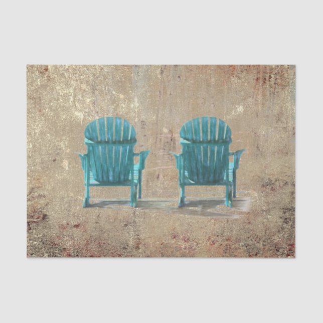 Papel De Seda Sillas de playa con textura marrón azulada Adirond (Anverso)