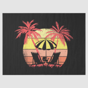 Papel De Seda Sillas de Playa Parasol Atardecer de Verano 80s Pa