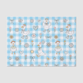 Papel De Seda Silly Goose Blue Gingham Birthday