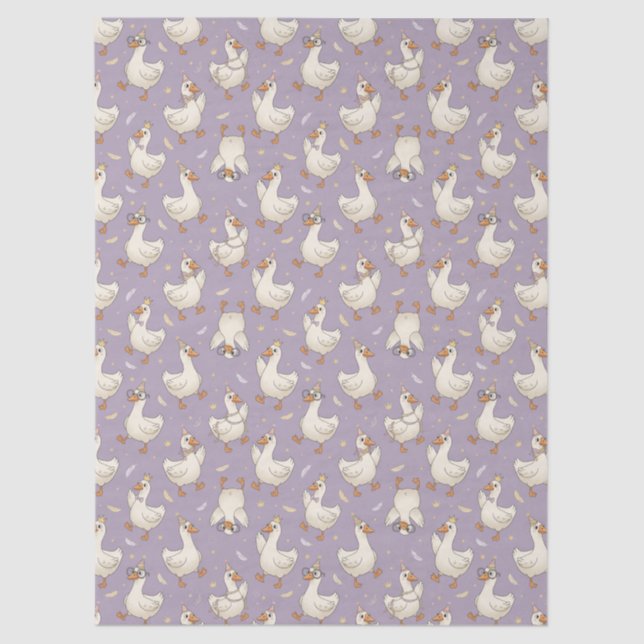 Papel De Seda Silly Goose Party Cartoon Geese with Confetti (Anverso)