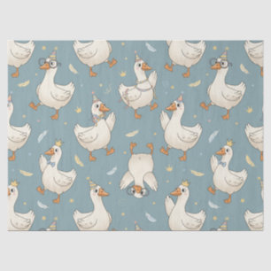 Papel De Seda Silly Goose Party – Fondo Azul con Plumas