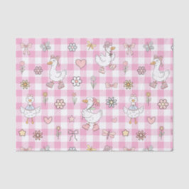 Papel De Seda Silly Goose Pink Gingham Birthday