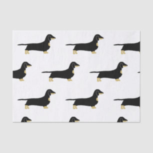 Papel De Seda silueta dachshund negra y tostana