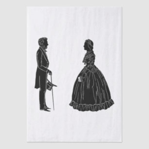 Papel De Seda silueta de abraham lincoln mary todd lincoln