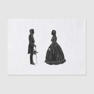Papel De Seda silueta de abraham lincoln mary todd lincoln
