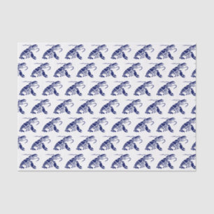 Papel De Seda Silueta de bogavante #1 Azul de dibujo
