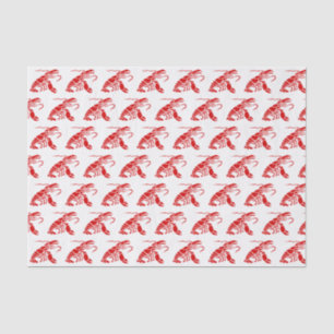 Papel De Seda Silueta de bogavante #1 Dibujo rojo