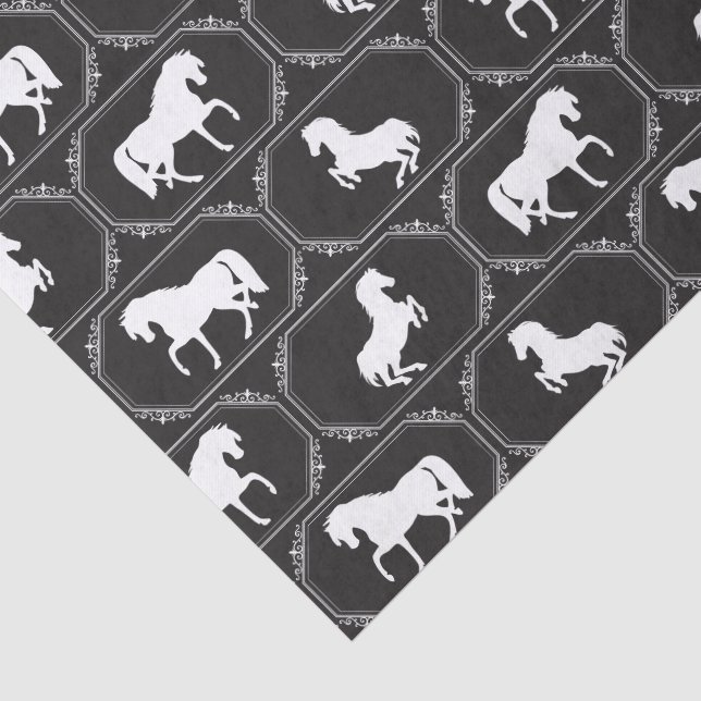 Papel De Seda Silueta de caballo enmarcada (Detalle)