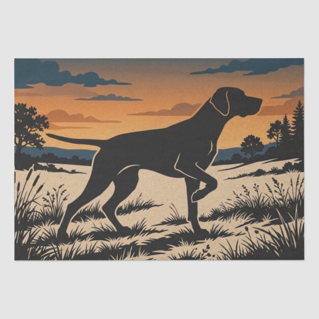 Papel De Seda Silueta de perro de caza (Anverso)