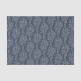 Papel De Seda Silueta floral delicada esparcida | Azul oscuro