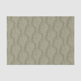 Papel De Seda Silueta floral delicada esparcida | caqui apagado