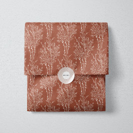 Papel De Seda Silueta floral delicada esparcida | Siena oxidada