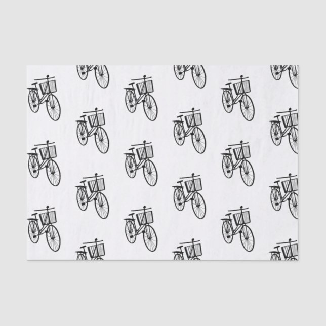 Papel De Seda Silueta negra de la bicicleta (Anverso)