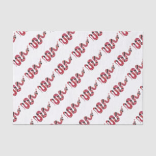 Papel De Seda Silueta negra y roja de serpiente