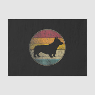 Papel De Seda Silueta Vintage con problemas de Perro Corgi