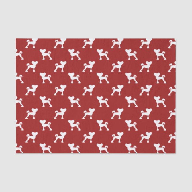 Papel De Seda Siluetas de Crestado Chino Patrón Rojo (Anverso)