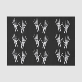 Papel De Seda Siluetas de mano esquelética en Halloween negro