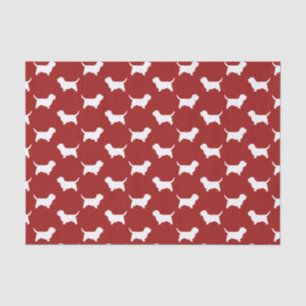 Papel De Seda Siluetas de Petit Basset Griffon Vendeen PBGV Rojo