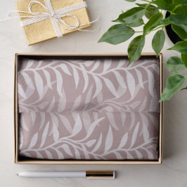 Papel De Seda Siluetas de plantas modernas en rosa polvoriento F