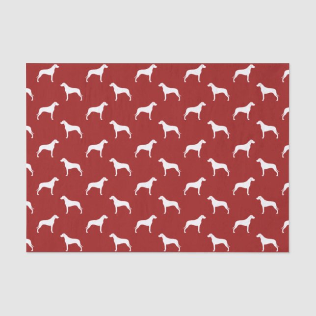 Papel De Seda Siluetas de Rhodesian Ridgeback Patrón Rojo (Anverso)