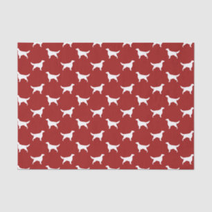 Papel De Seda Siluetas de Setter Irlandés Patrón Rojo