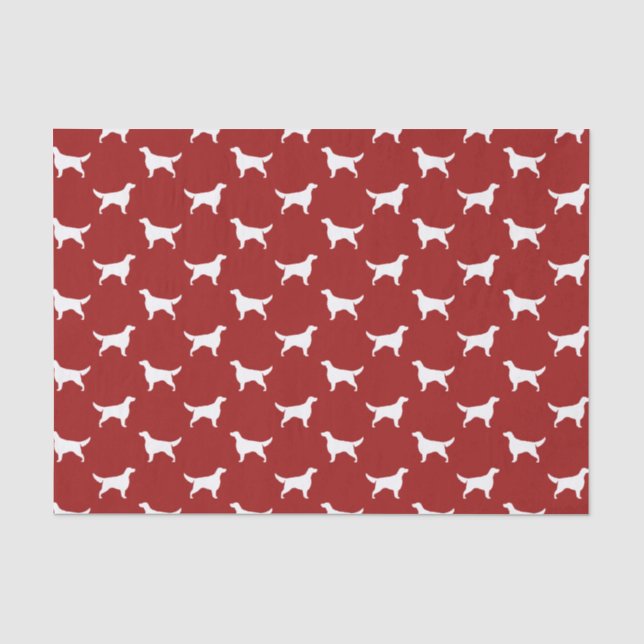 Papel De Seda Siluetas de Setter Irlandés Patrón Rojo (Anverso)