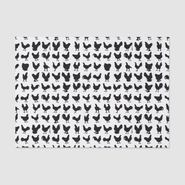 Papel De Seda Siluetas del pollo (Anverso)