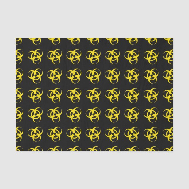 Papel De Seda Símbolo amarillo del Biohazard (Anverso)