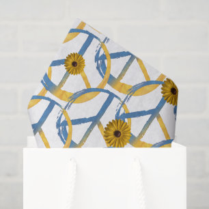 Papel De Seda Símbolo de la PAZ de Ucrania Signo Girasoles Guerr