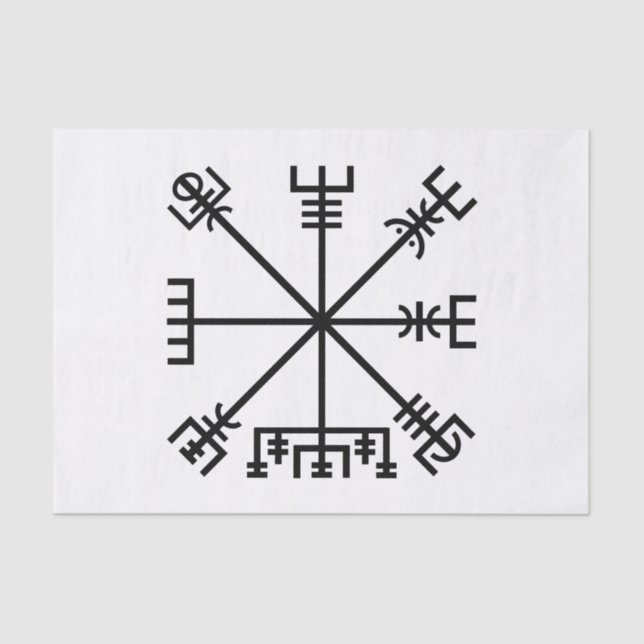 Papel De Seda Símbolo de viking de vegvisir (Anverso)