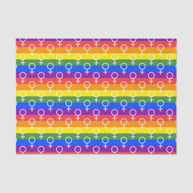 Papel De Seda Símbolo femenino patrón arco iris (Anverso)