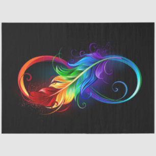 Papel De Seda Símbolo infinito con pluma arco iris