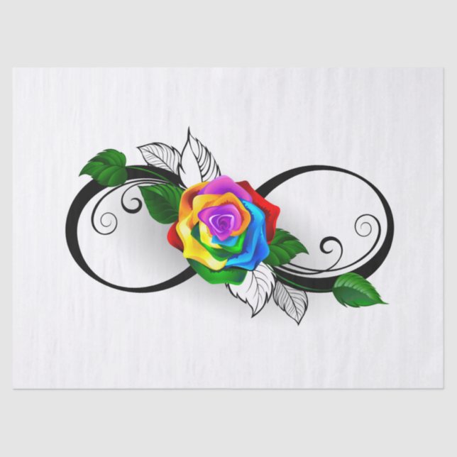 Papel De Seda Símbolo infinito con Rosa arcoiris (Anverso)