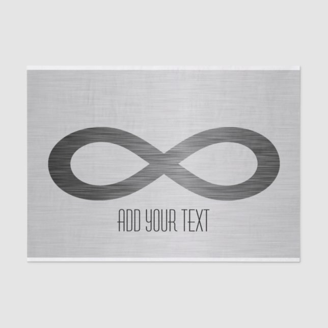 Papel De Seda Símbolo infinito sobre textura falsa Metalizado de (Anverso)