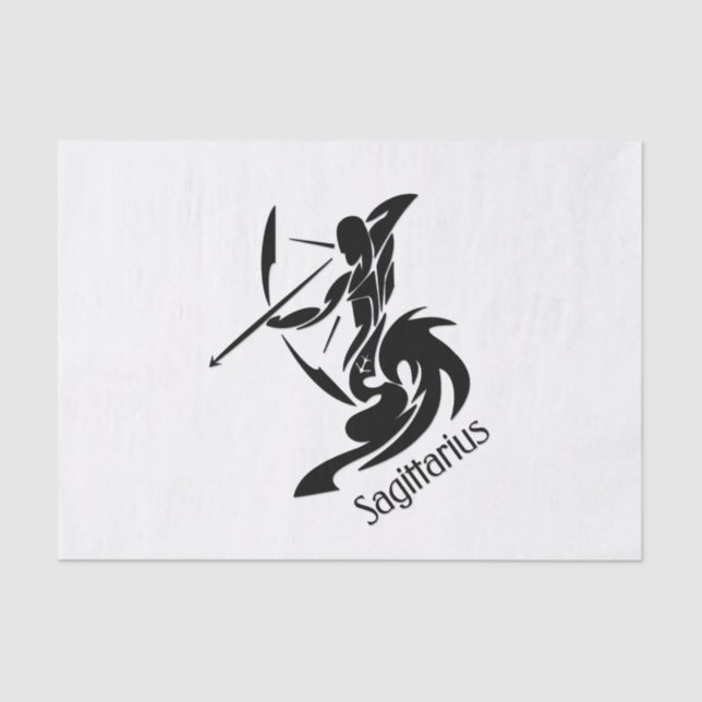Papel De Seda Símbolo y Rótulo sagitario zodiaco (Anverso)