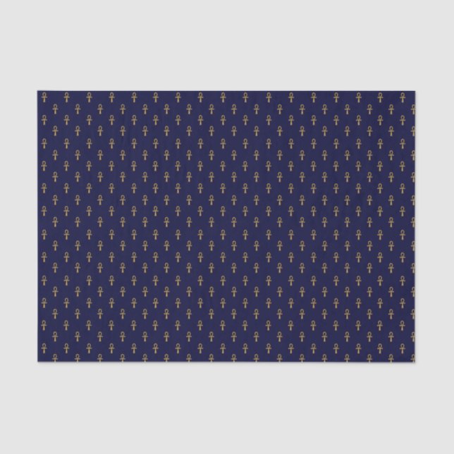 PAPEL DE SEDA SÍMBOLOS ANKH PATRÓN DE VIDA (Anverso)