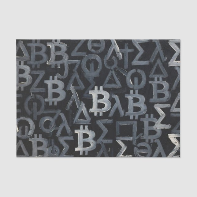 Papel De Seda Símbolos de Bitcoin (Estilo: 12) (Anverso)