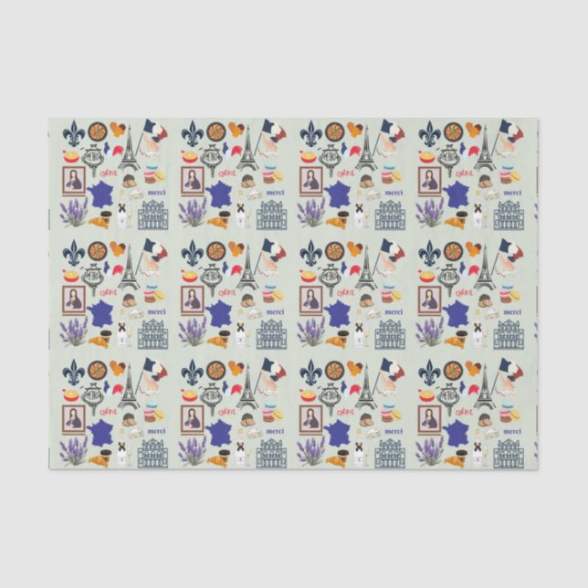 Papel De Seda Símbolos de Francia (Anverso)