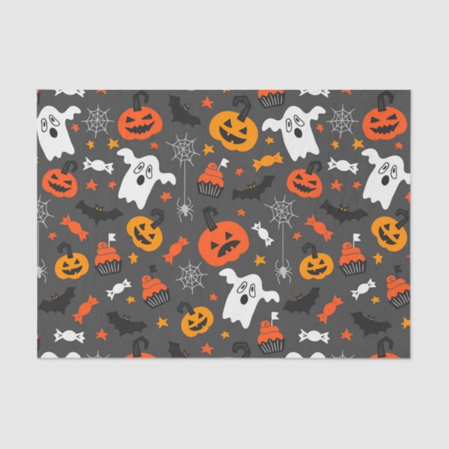 Papel De Seda Símbolos de Halloween Patrón Guay Halloween (Anverso)