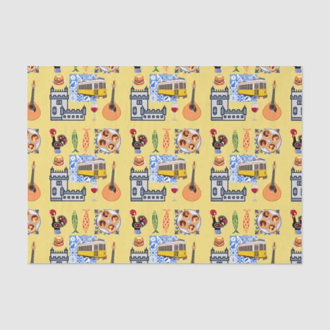 Papel De Seda Símbolos de la Ciudad de Lisboa (Anverso)
