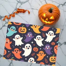 Papel De Seda Simpático patrón de Halloween de fantasmas y calab