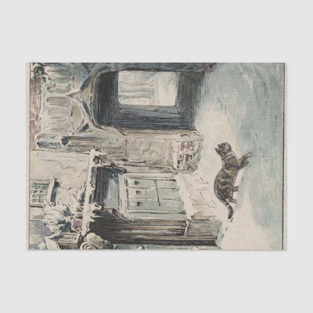 Papel De Seda Simpkin el gato sale (por Beatrix Potter) (Anverso)